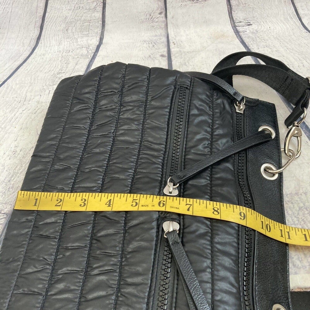 Sondra Roberts Squared Crossbody Quilted Black Handbag Medium Adjustable Strap - Picture 3 of 14